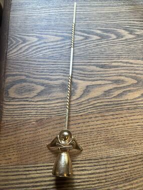 Vintage Gold Plated Napier Angel 10" Long Candle Snuffer